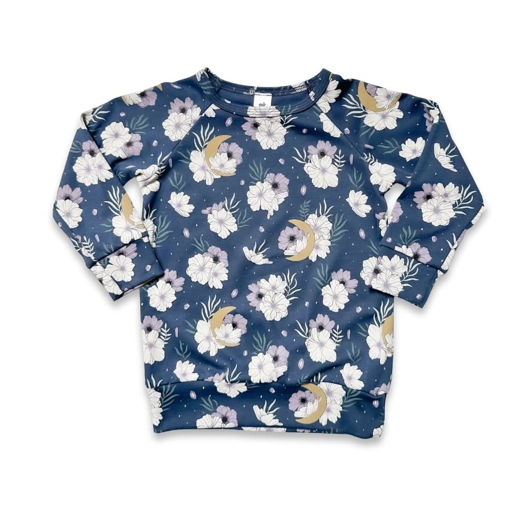 Pull Raglan en Bambou Bébé/Enfant | Motifs Floraux Célestes