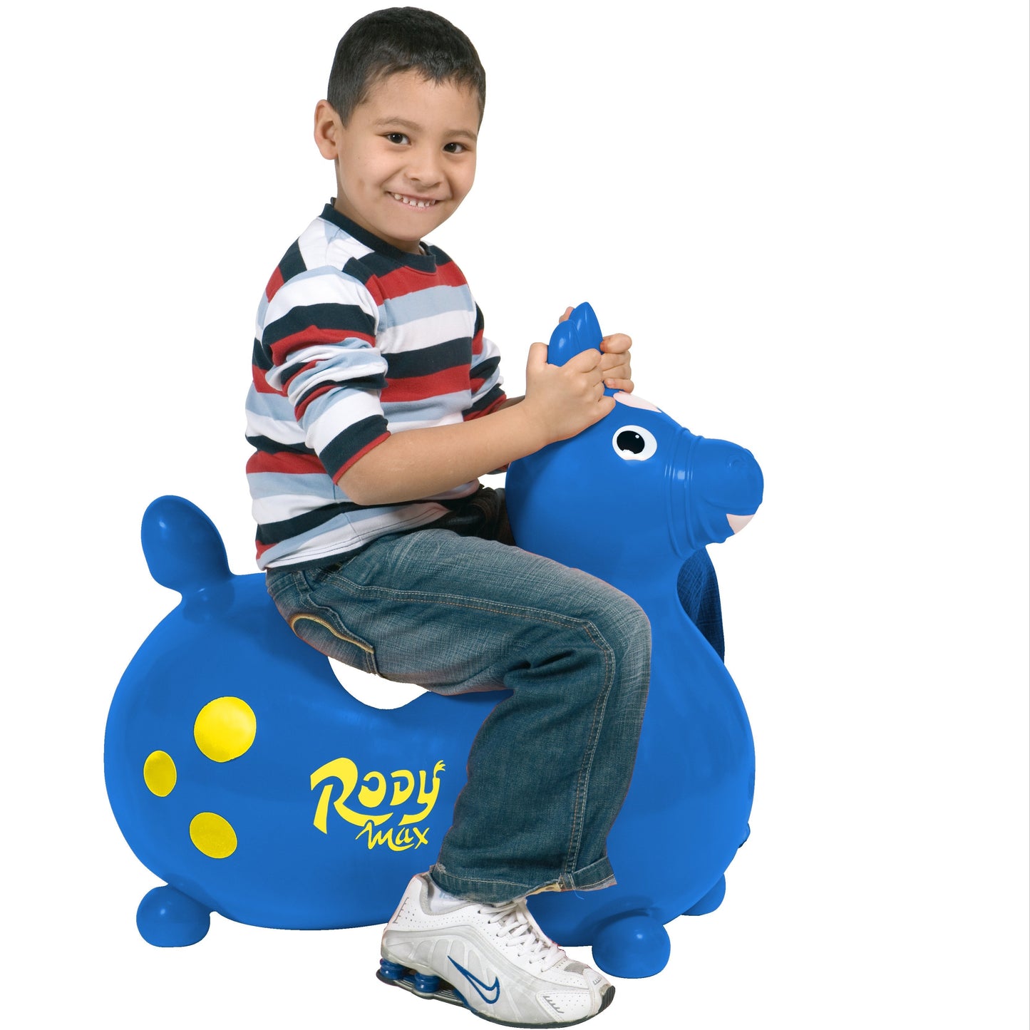Cheval sauteur Rody MAX Bleu avec pompe