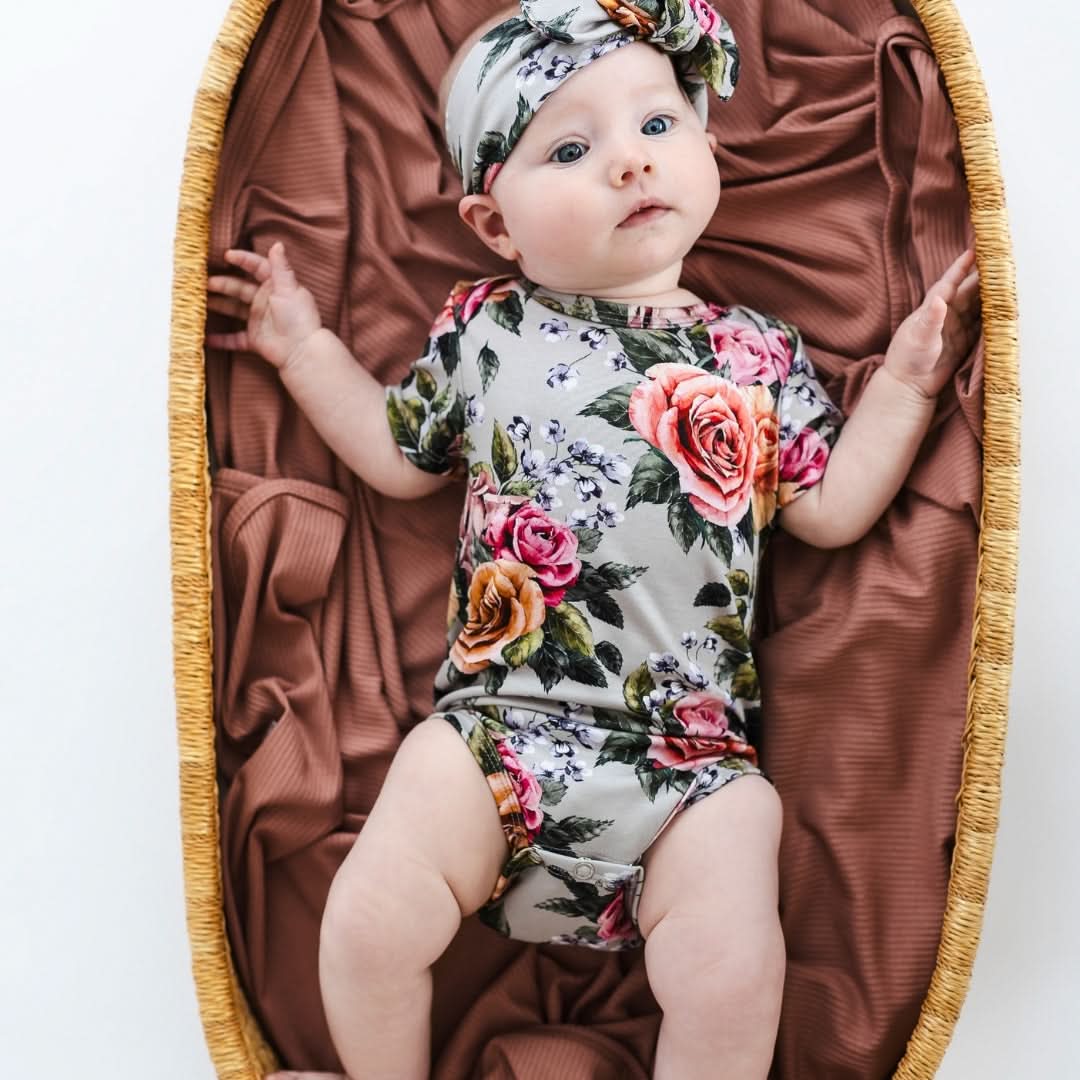 Baby Bamboo Onesie | Antique Floral