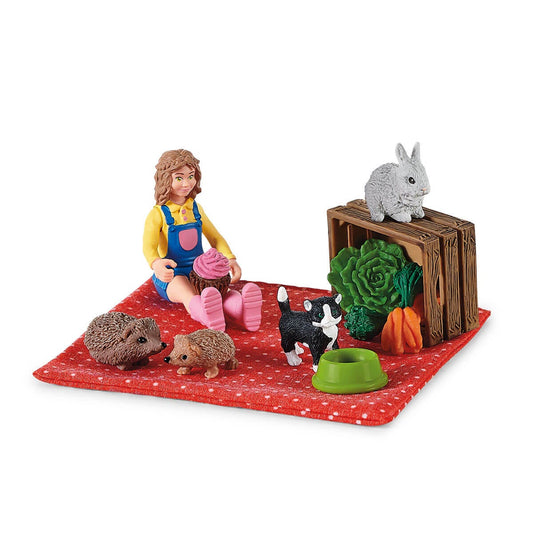 Pique-nique avec petits animaux de compagnie