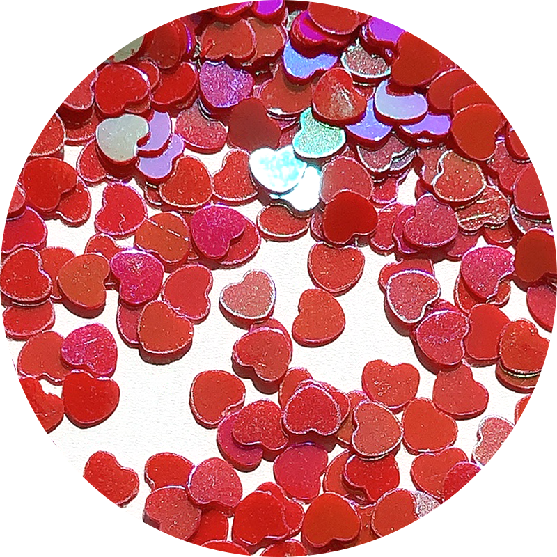Paillettes cœurs rouges