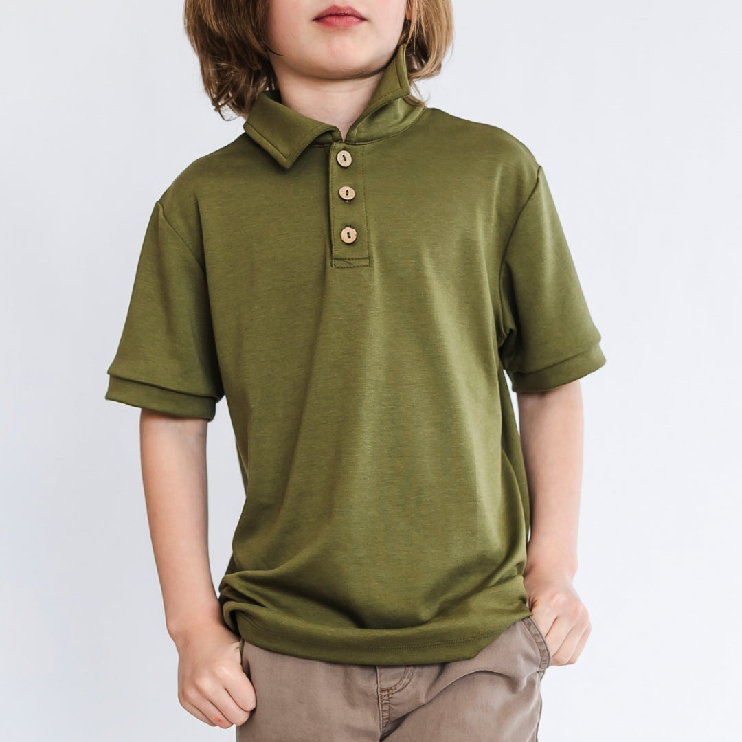 Youth Bamboo Polo Shirt | Olive