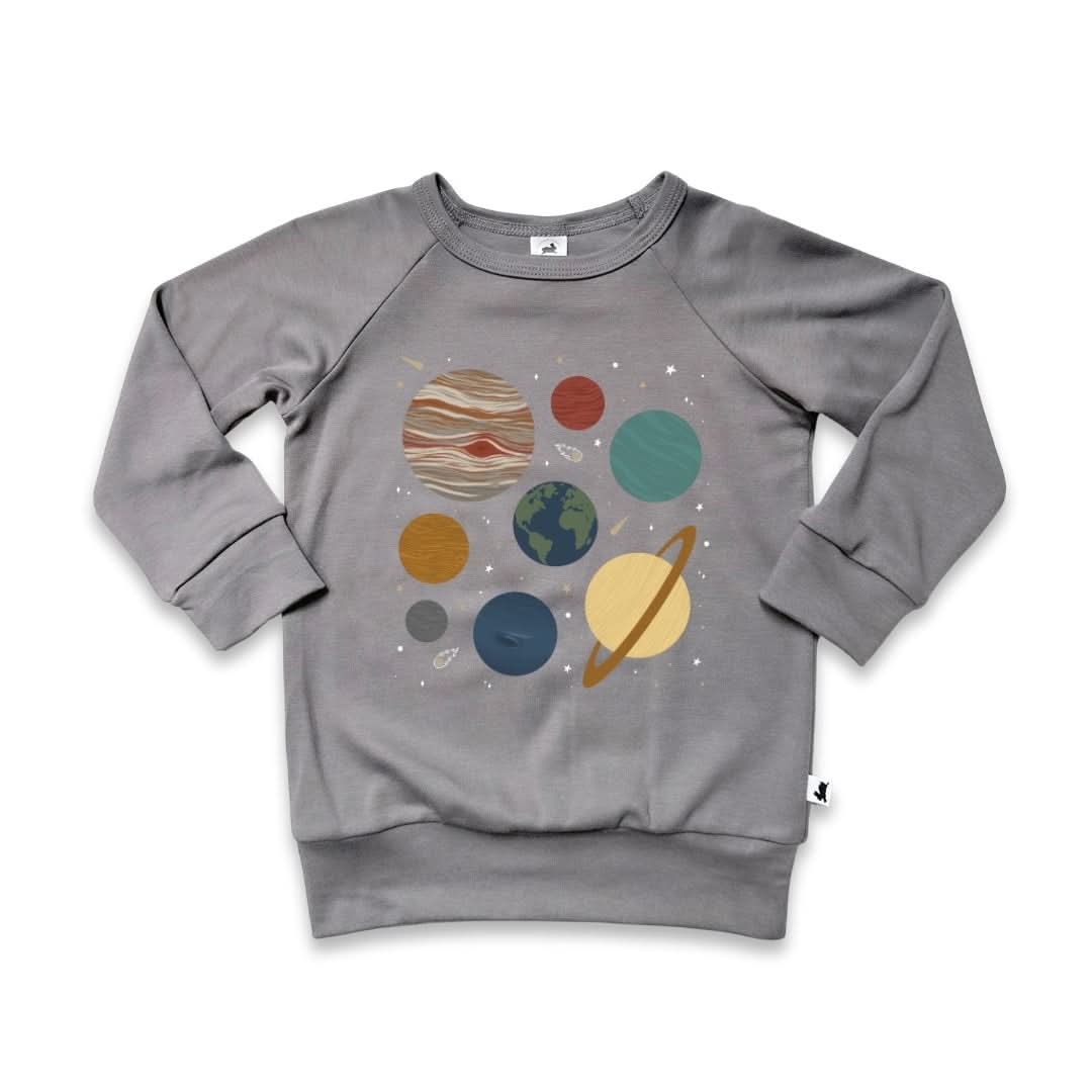 Haut en bambou à manches raglan pour bébé/enfant | Vise les étoiles - Genévrier
