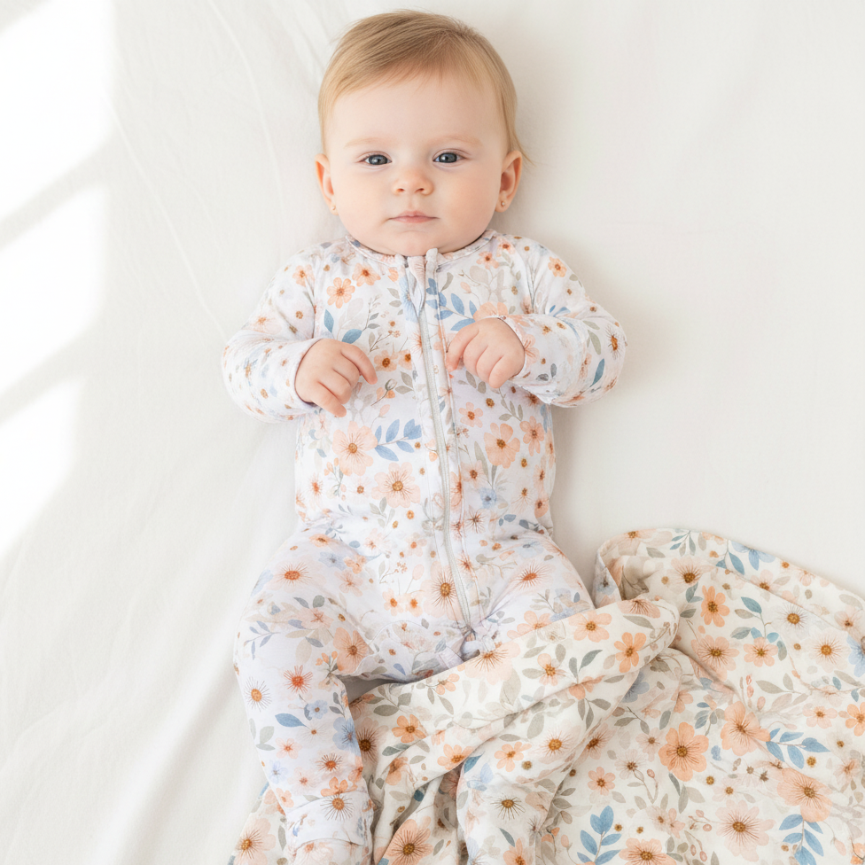 Pyjama en bambou - Bébé - Fleurs - Esmée (0-3, 12-18, 18-24 mois)
