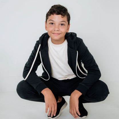 Youth Bamboo Fleece Zip-Up Hoodie | Cranberry