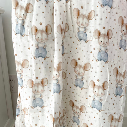 Mousseline Création Jade en bambou et coton - Gus Gus la souris