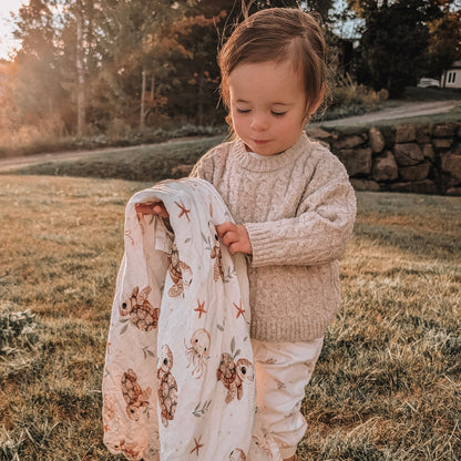 Mousseline bambou et coton - Tatiana la tortue
