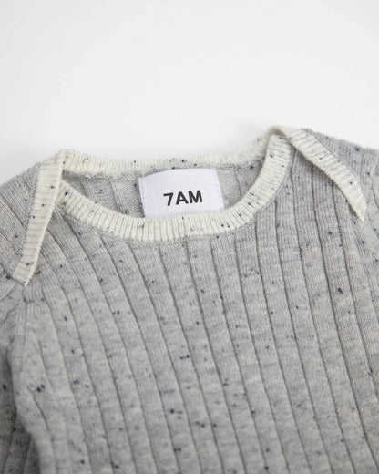 Hug Me Long Sleeve Bodysuit | Light Heather Grey | 7AM