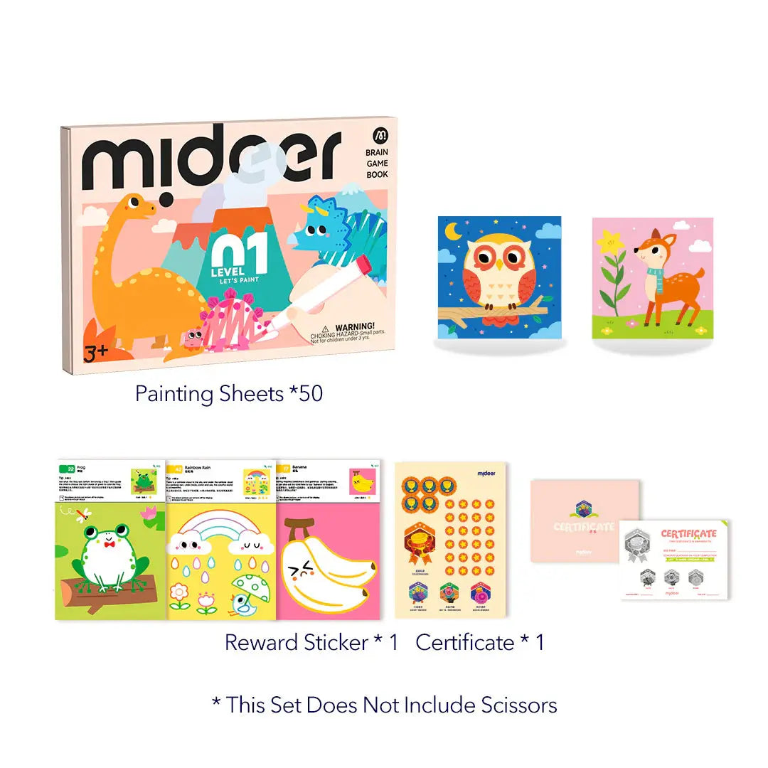 Brain Game Book: Let's Paint Level 1