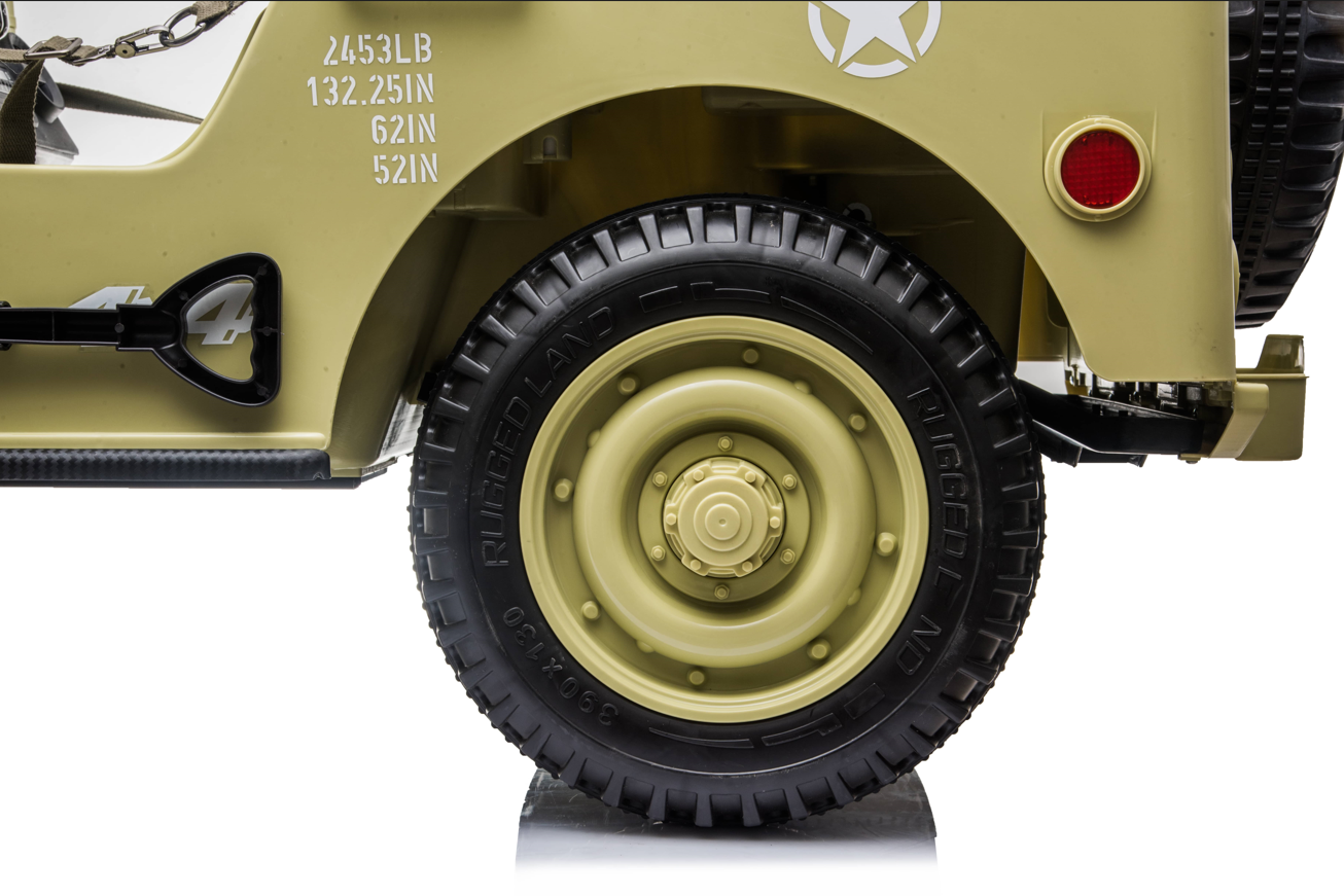 Voiture électrique pour enfants 24 V Jeep militaire 3 places DELUXE avec télécommande