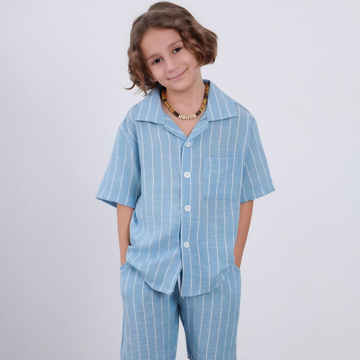 Ensemble short habillé à rayures Luca
