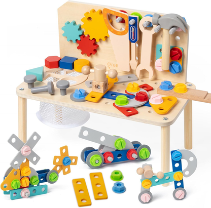 Coffret d'outils en bois pour enfants | Établi en bois | Jouet Stem | Jouet Montessori