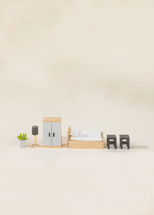 Wooden Doll House Master Bedroom Furniture & Accessories (9) | Coco Village