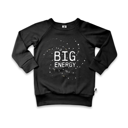 Haut rayé à manches raglan en bambou pour bébé/enfant | Big Energy en noir