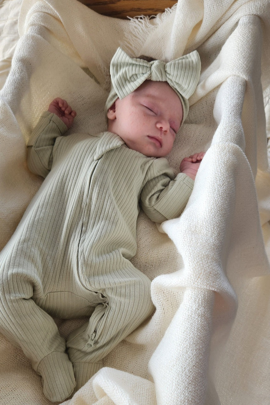 Gigoteuse Bébé en Coton Bio, Sauge Claire | ba.be.O