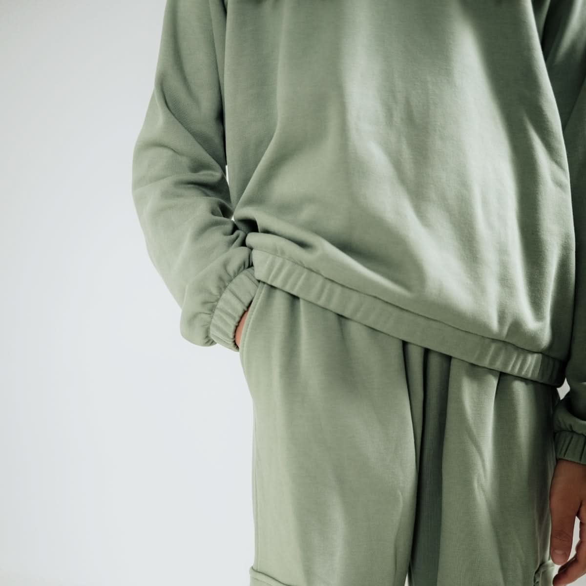 Youth Bamboo Fleece Collared Pullover | Sage