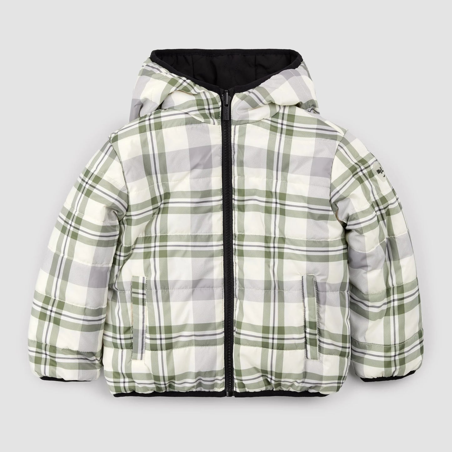 Reversible Jacket | Winter Moss Plaid Print on Black | Miles the Label