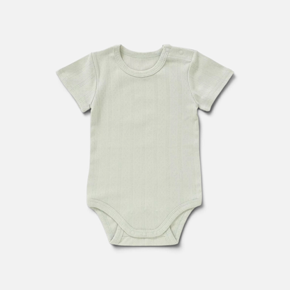 Organic Cotton Pointelle Short Sleeve Romper