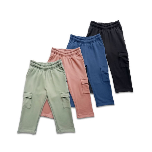 Kids' Bamboo Fleece Cargo Pants | Navy