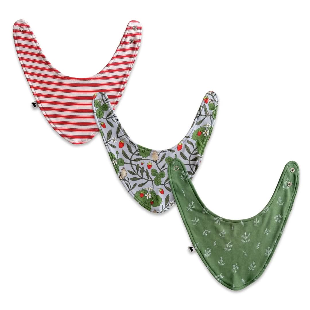Bamboo Baby Bib | Berry Stripe