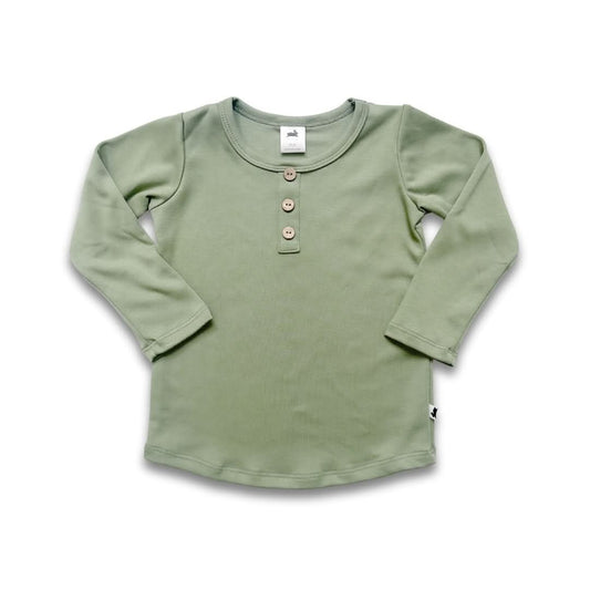 Baby/Kids' Bamboo Long Sleeve Henley | Sage