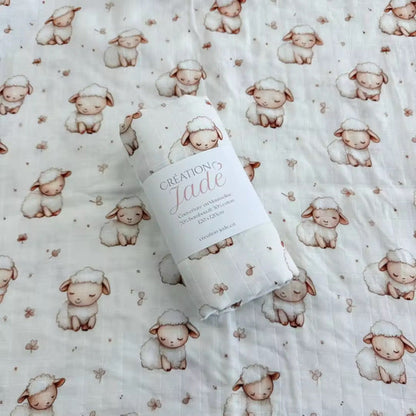 Mousseline bambou et coton - Moutons