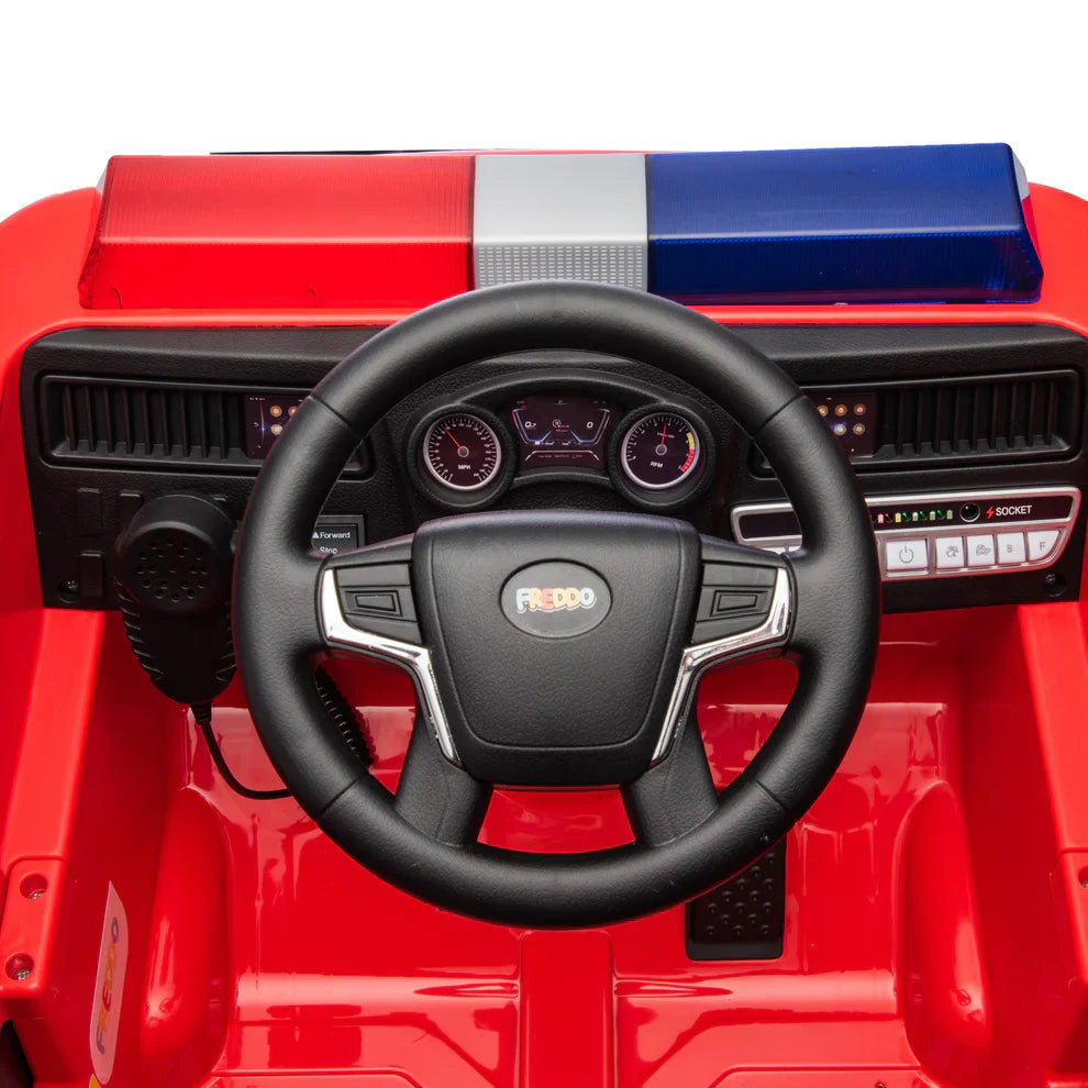 Camion de pompier 2026 12V DELUXE pour enfant, avec télécommande