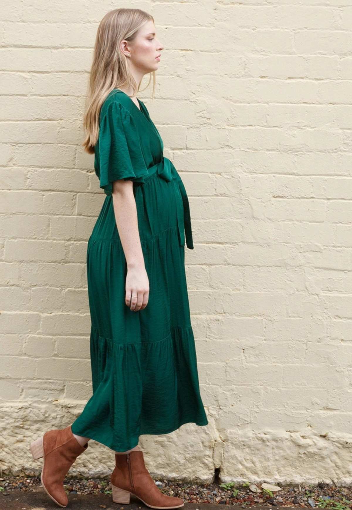 Cara Tie-Waist Maternity Maxi Dress