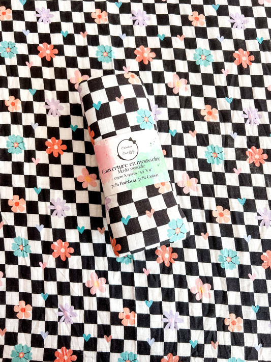 💕Large Bamboo Muslin - Punky Bloom