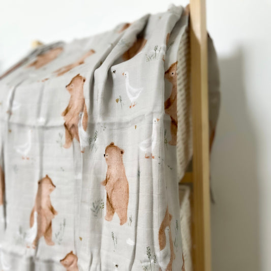 Création Jade Muslin - Bamboo & Cotton - Bears and Geese