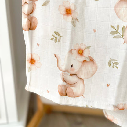 Mousseline en bambou et coton - Emma l'éléphant