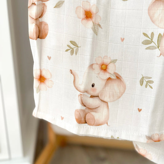 Bamboo & Cotton Muslin - Emma the Elephant