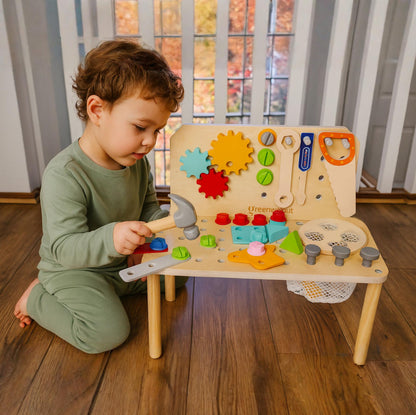 Coffret d'outils en bois pour enfants | Établi en bois | Jouet Stem | Jouet Montessori