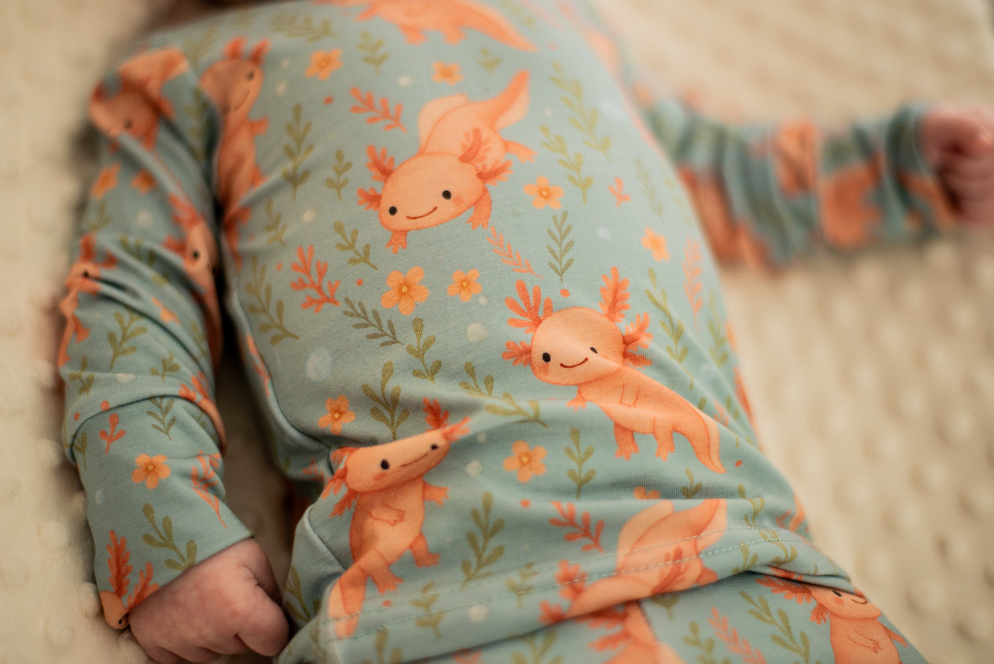 Two-Piece Bamboo Pajama - Axolove ♥️(Axolotl)