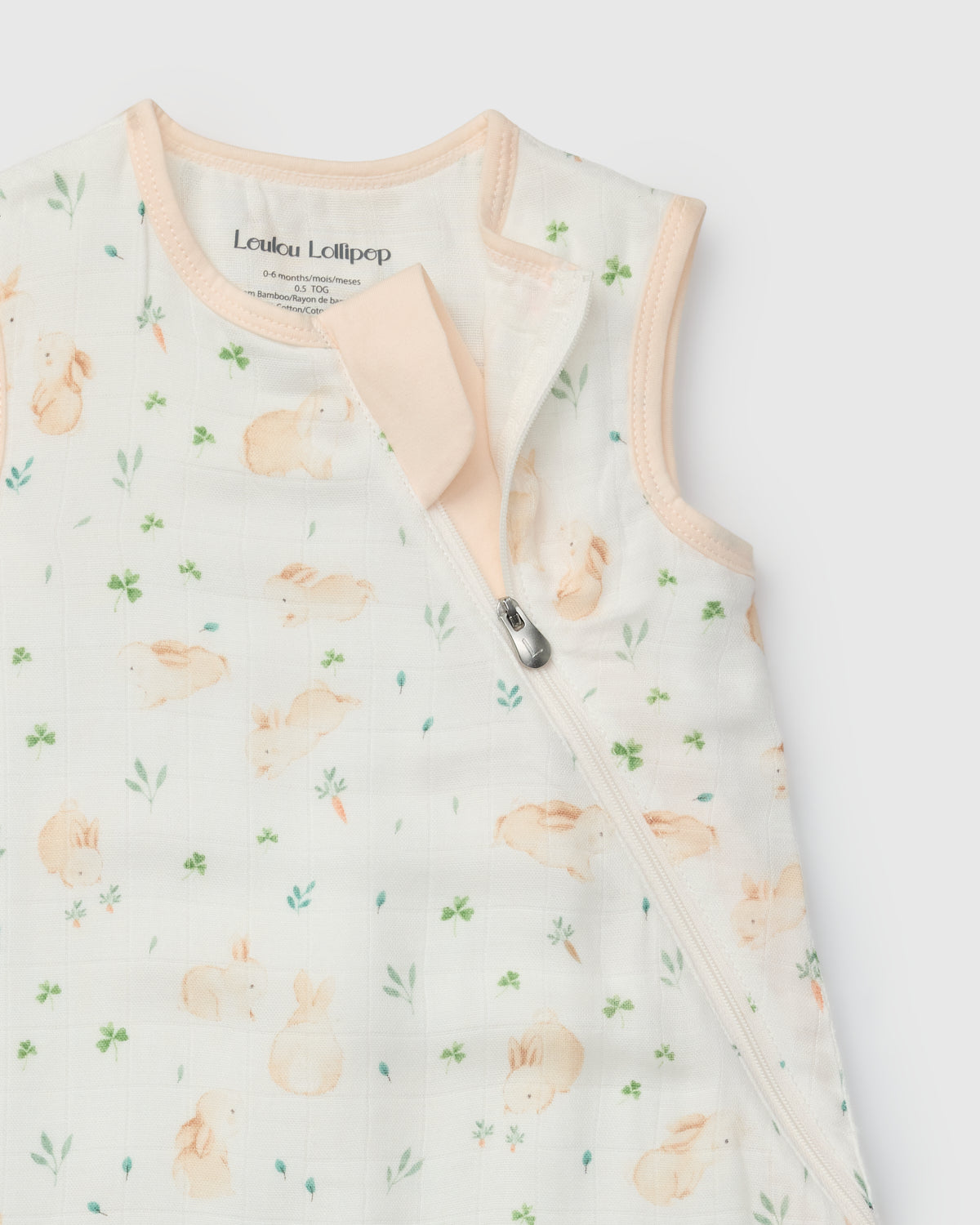 Baby Bamboo Muslin Sleep Sack 0.5 TOG - Bunny Meadow