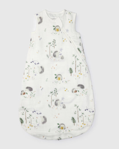 Baby Bamboo Muslin Sleep Sack 0.5 TOG - Hedgehogs