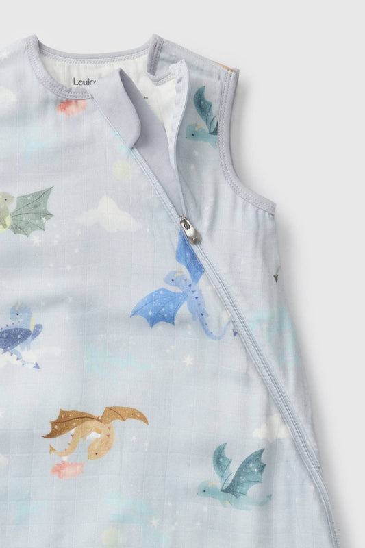 Baby Bamboo Muslin Sleep Sack 0.5 TOG - Magical Dragons