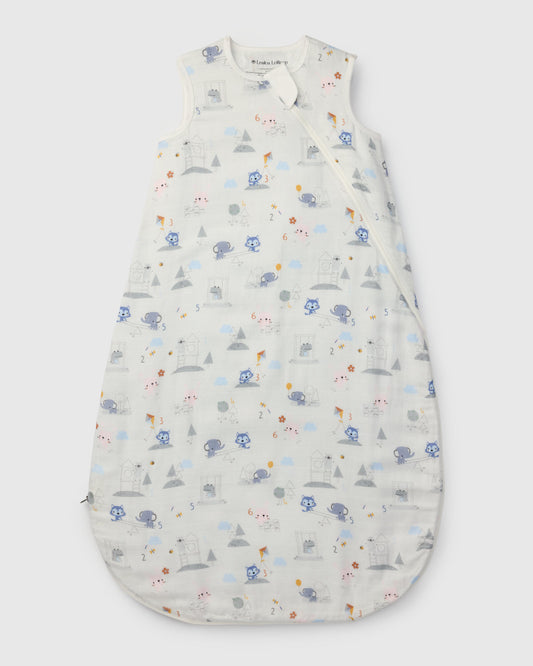 Baby Bamboo Muslin Sleep Sack 0.5 TOG - Mini Mathletes