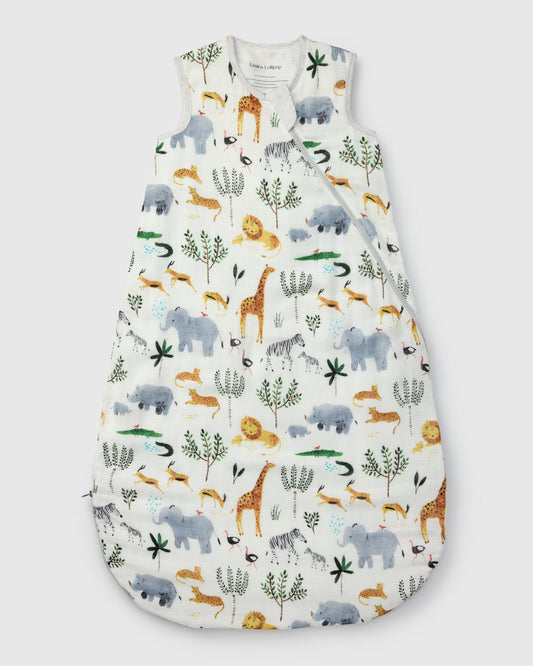 Baby Bamboo Muslin Sleep Sack 0.5 TOG - Safari Jungle