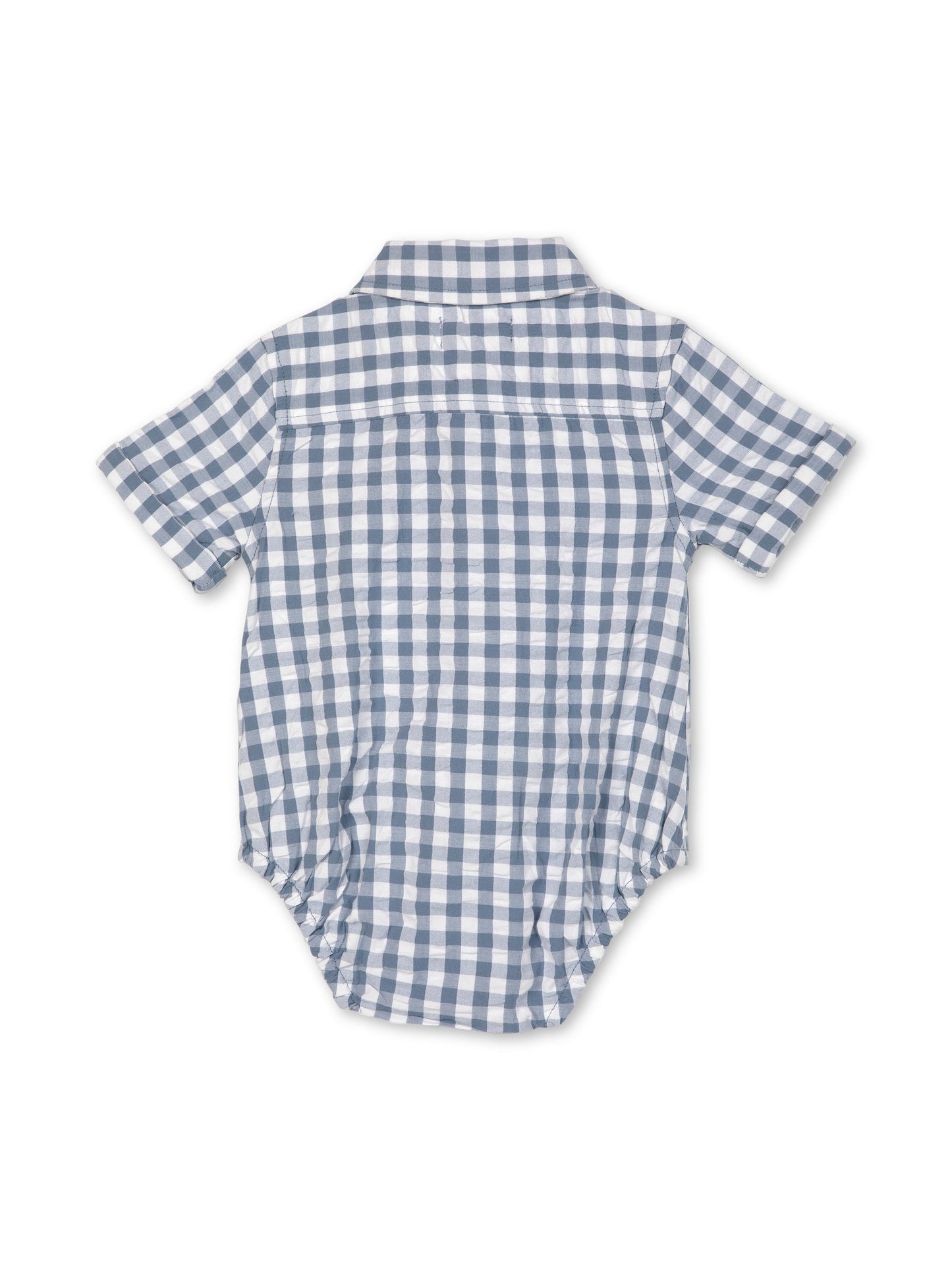 Shirt Bodysuit | Blue Gingham | Rise Little Earthlings