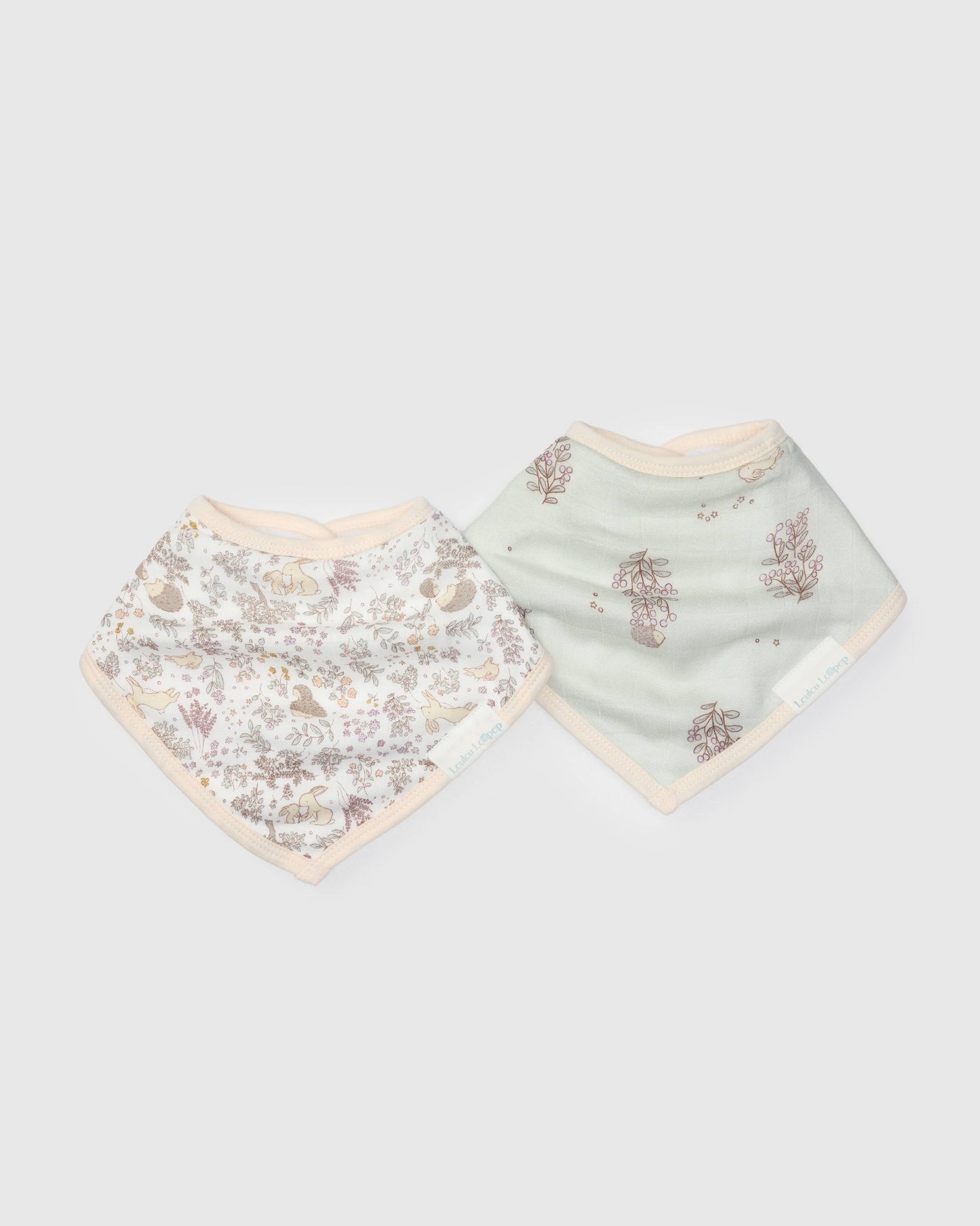 Lot de 2 bavoirs bandana – Hérisson des bois