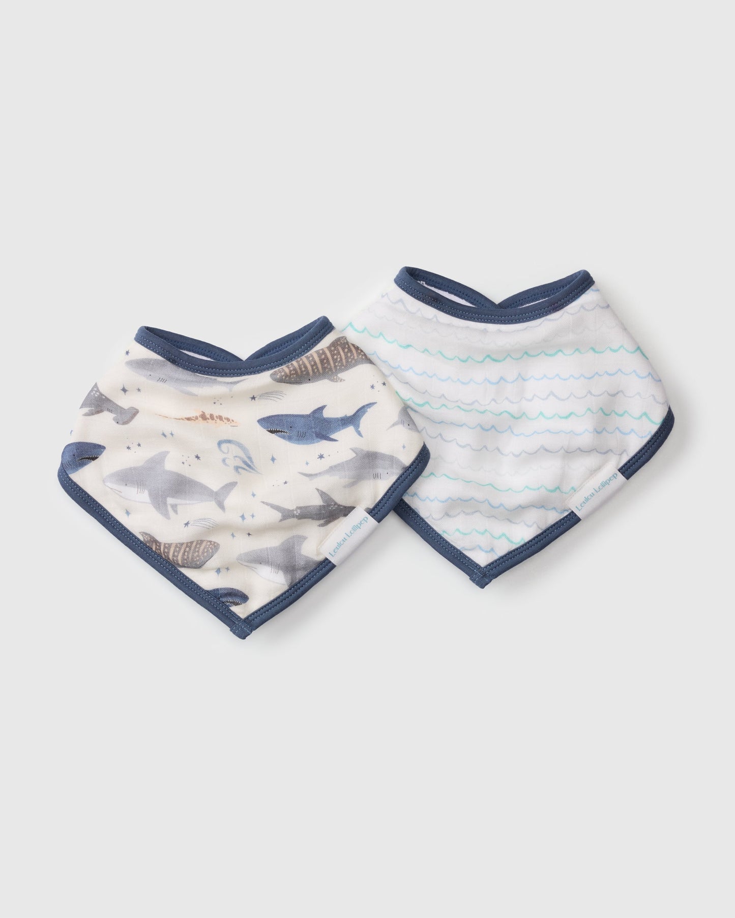 Lot de 2 bavoirs bandana - Requins souriants