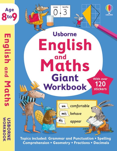 Usborne Giant English and Maths Workbook 8–9