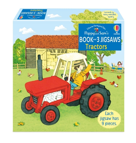 Livre et 3 puzzles Usborne Poppy and Sam Tractors