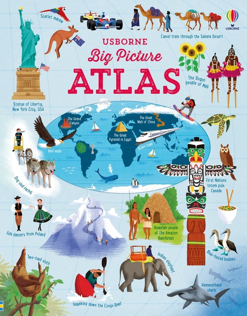 Grand atlas avec 15 cartes illustrées