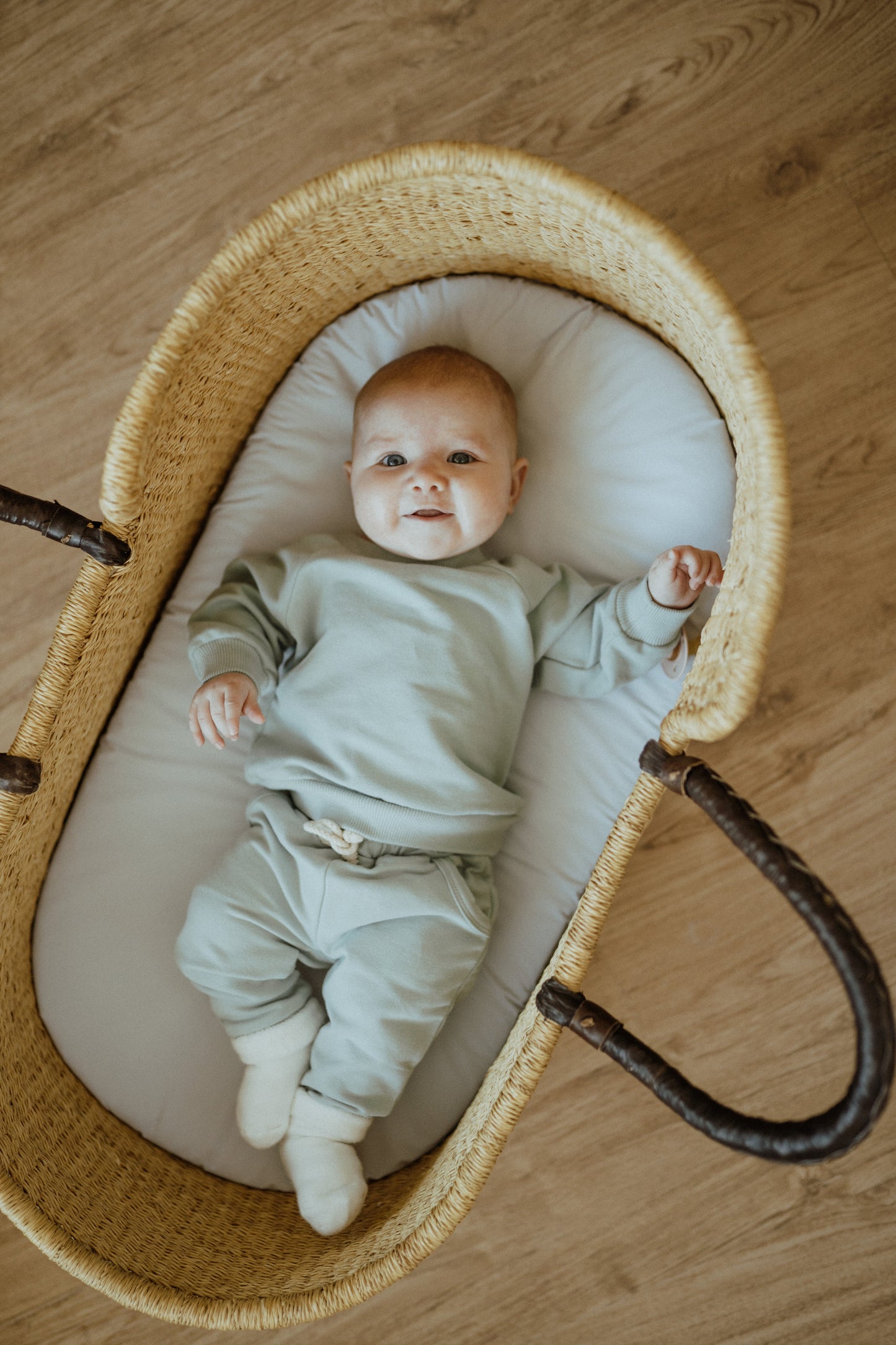Organic Cotton Baby & Toddler Sweatsuit, Seafoam | ba.be.O