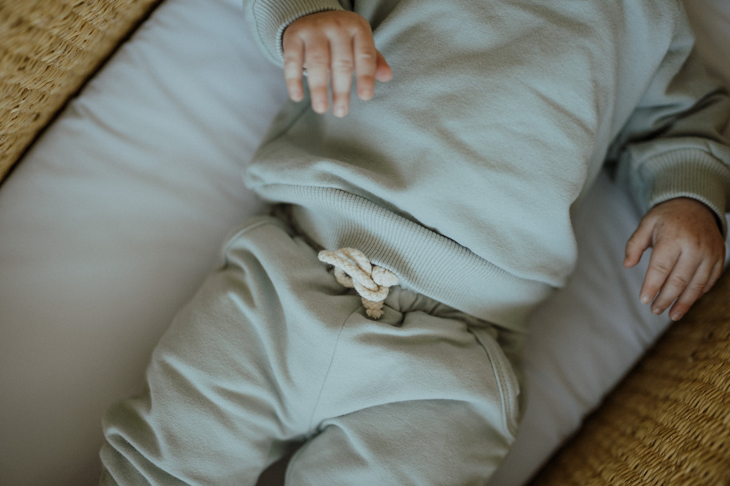 Organic Cotton Baby & Toddler Sweatsuit, Seafoam | ba.be.O
