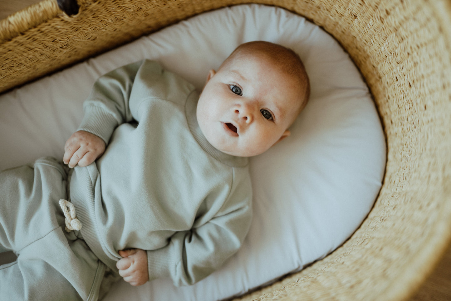 Organic Cotton Baby & Toddler Sweatsuit, Seafoam | ba.be.O