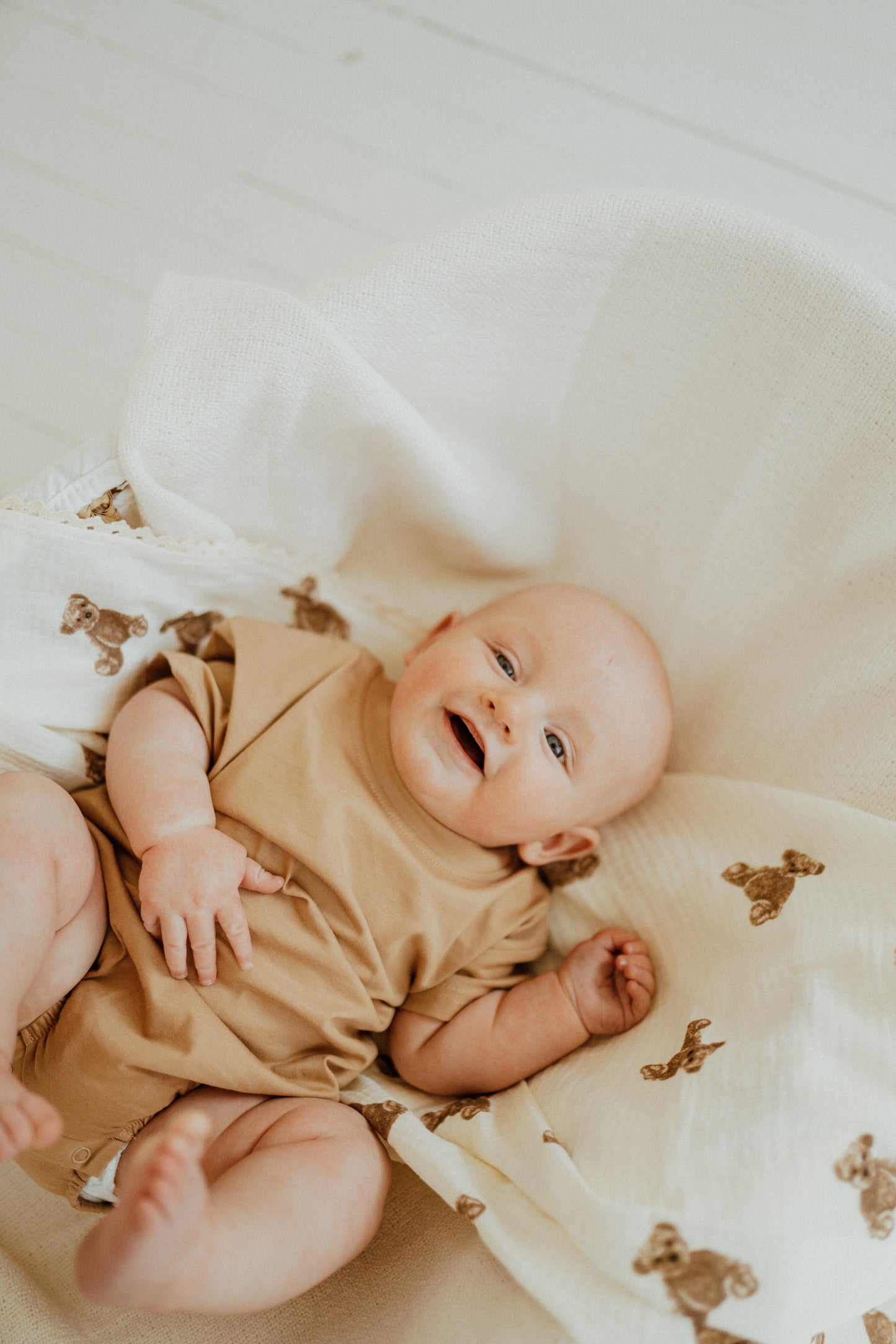 Lange en mousseline de coton bio – Ours en peluche | ba.be.O Canada