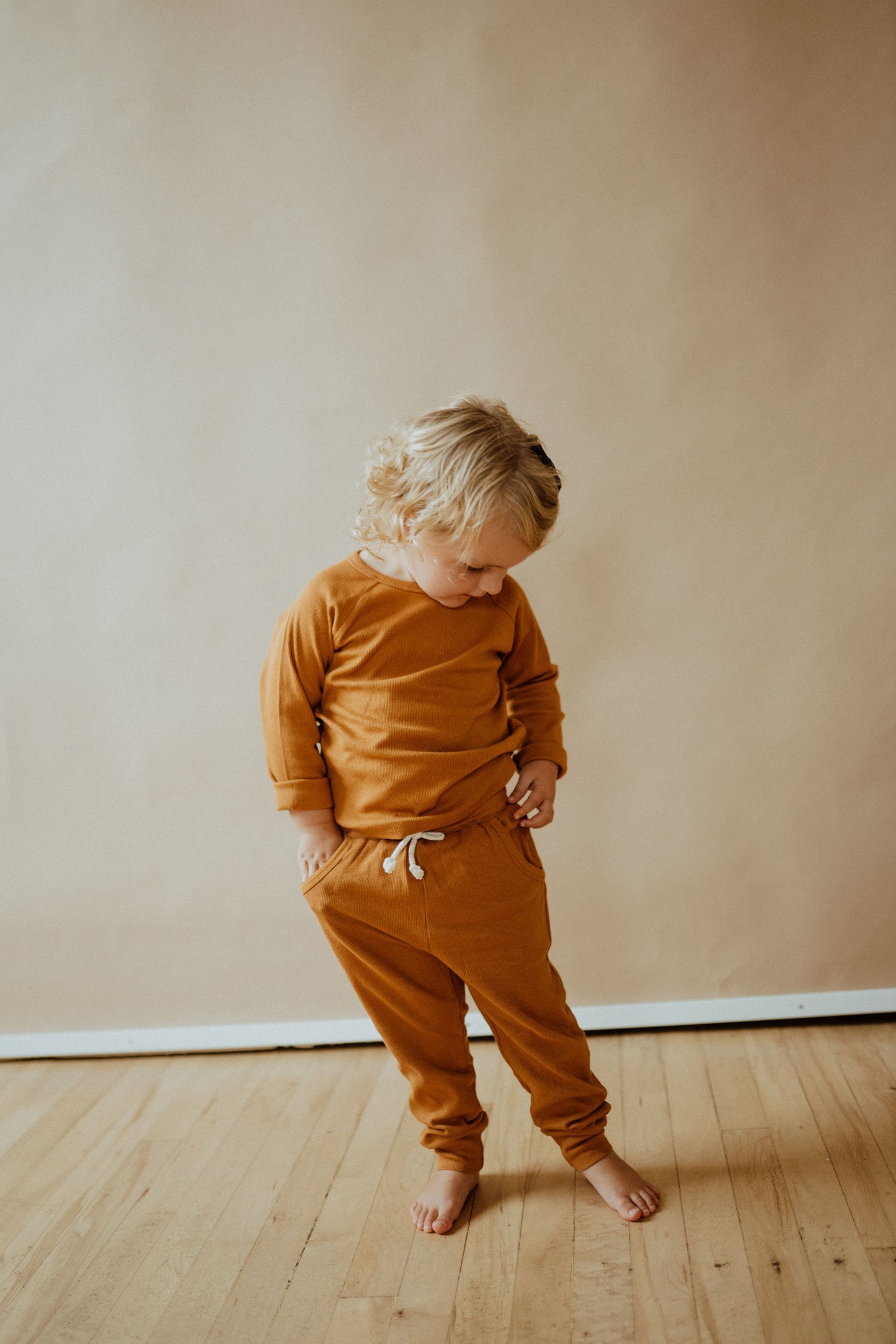 Ensemble de jogging côtelé – Cuivre